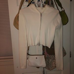 white pacsun long sleeve zip up